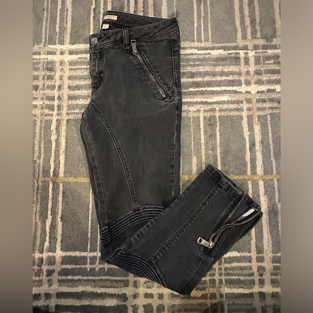 Burberry Brit, Black/Grey Denim zipper and textured details
